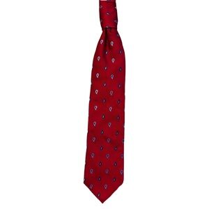 Tommy Hilfiger Classic Red and Blue Silk Paisley Men’s Tie, Easy to Coordinate